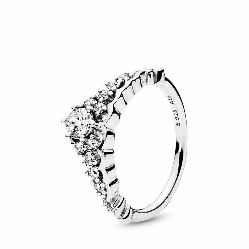 Pandora Fairytale Tiara Stackable Ring Ireland - Sterling Silver/Cubic Zirconia - 759382LNB